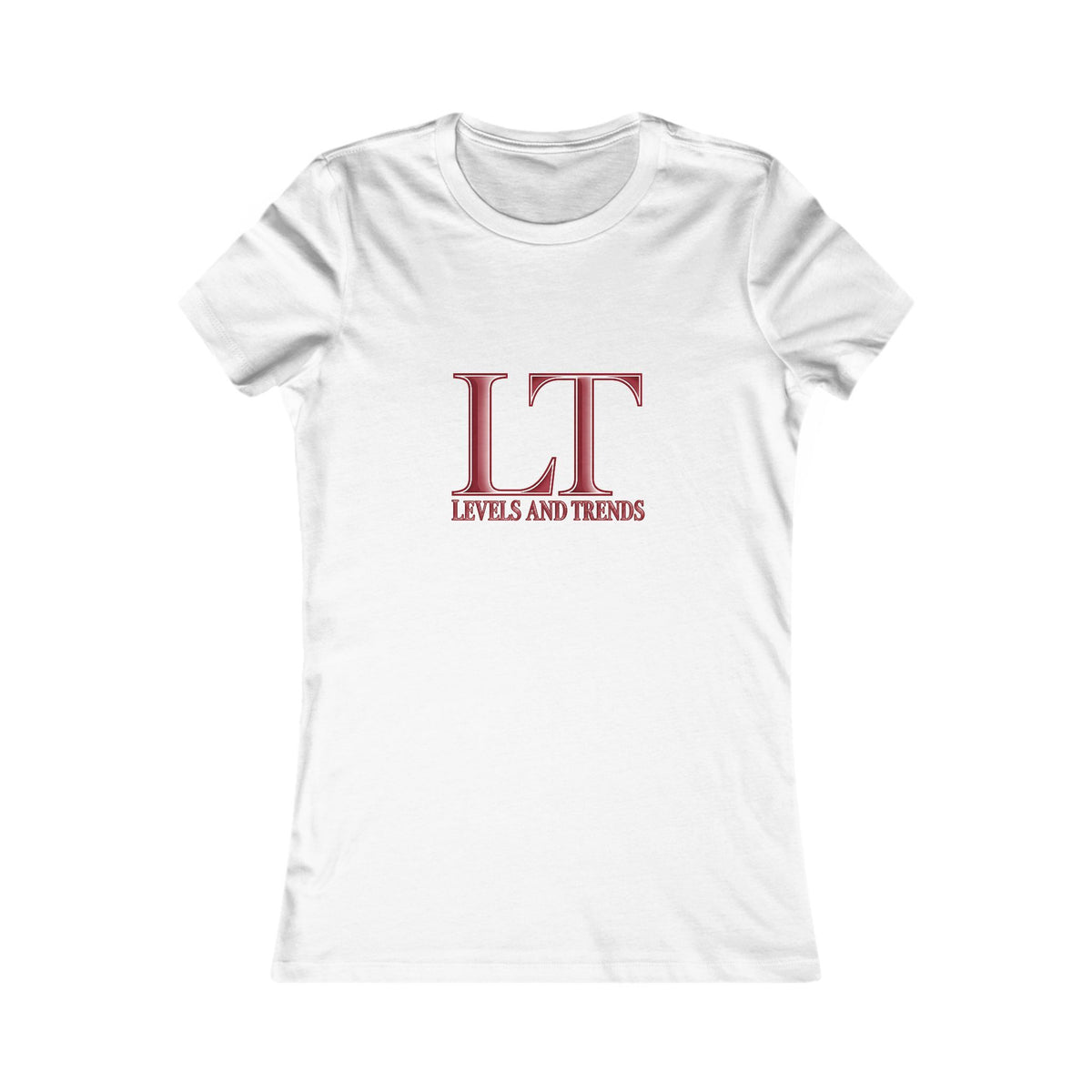 Levels and Trends (LT) red Women's Graphic Tee – Classic Monogram Logo