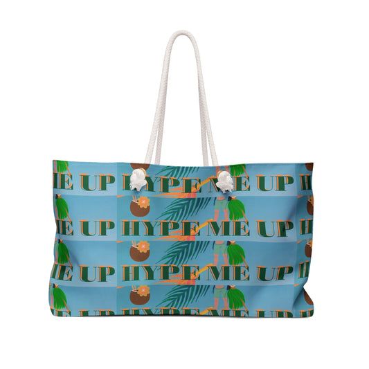 Tropical "Hype Me Up" Weekender Bag — Beach Tote for Travel & Getaways