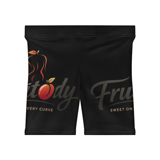 Fruitbody Apple- Women’s Biker Shorts — 'Fruitbody' Peach Graphic Activewear