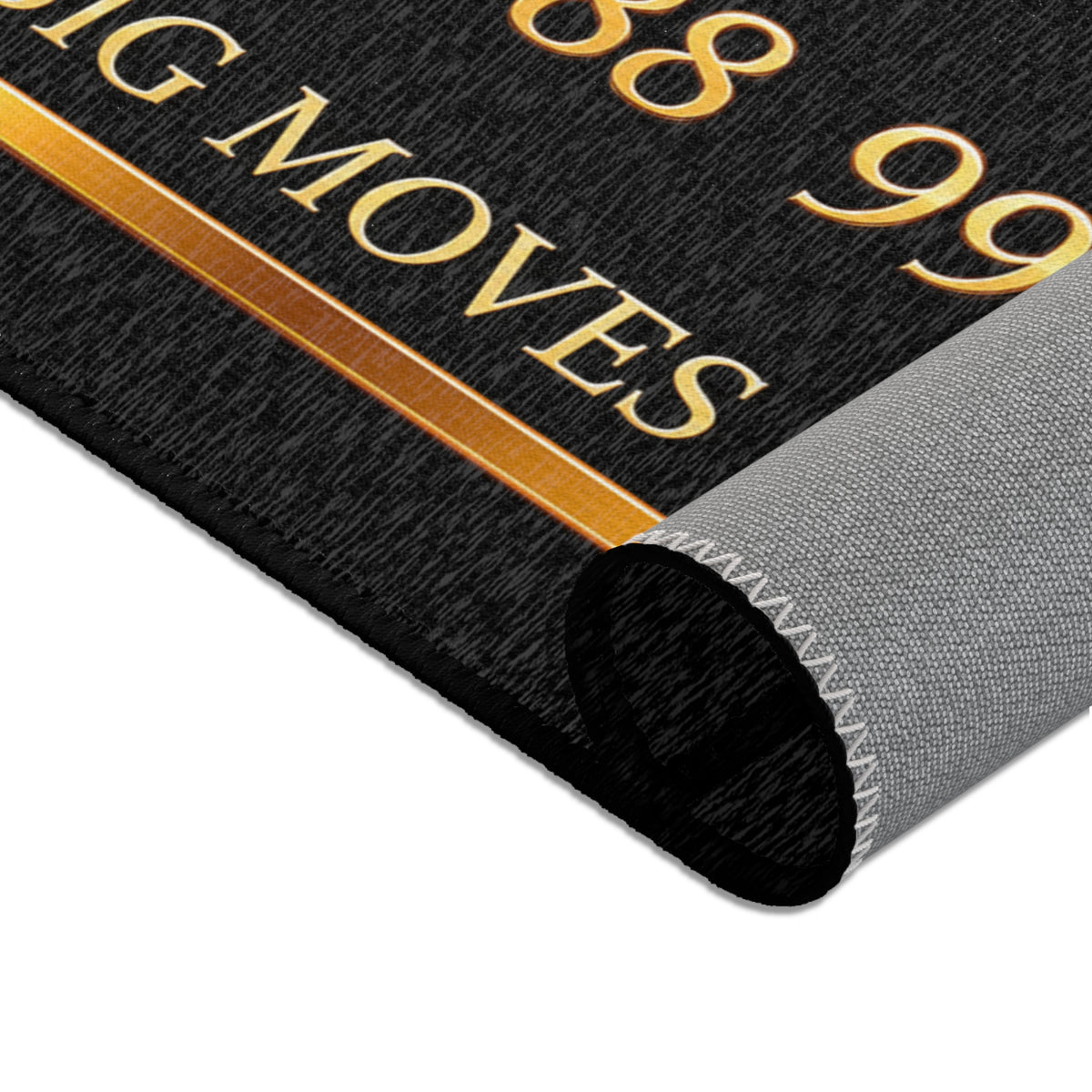 Luxury Leo Credit Card Area Rug — "Big Moves Only" Black & Gold Accent Rug