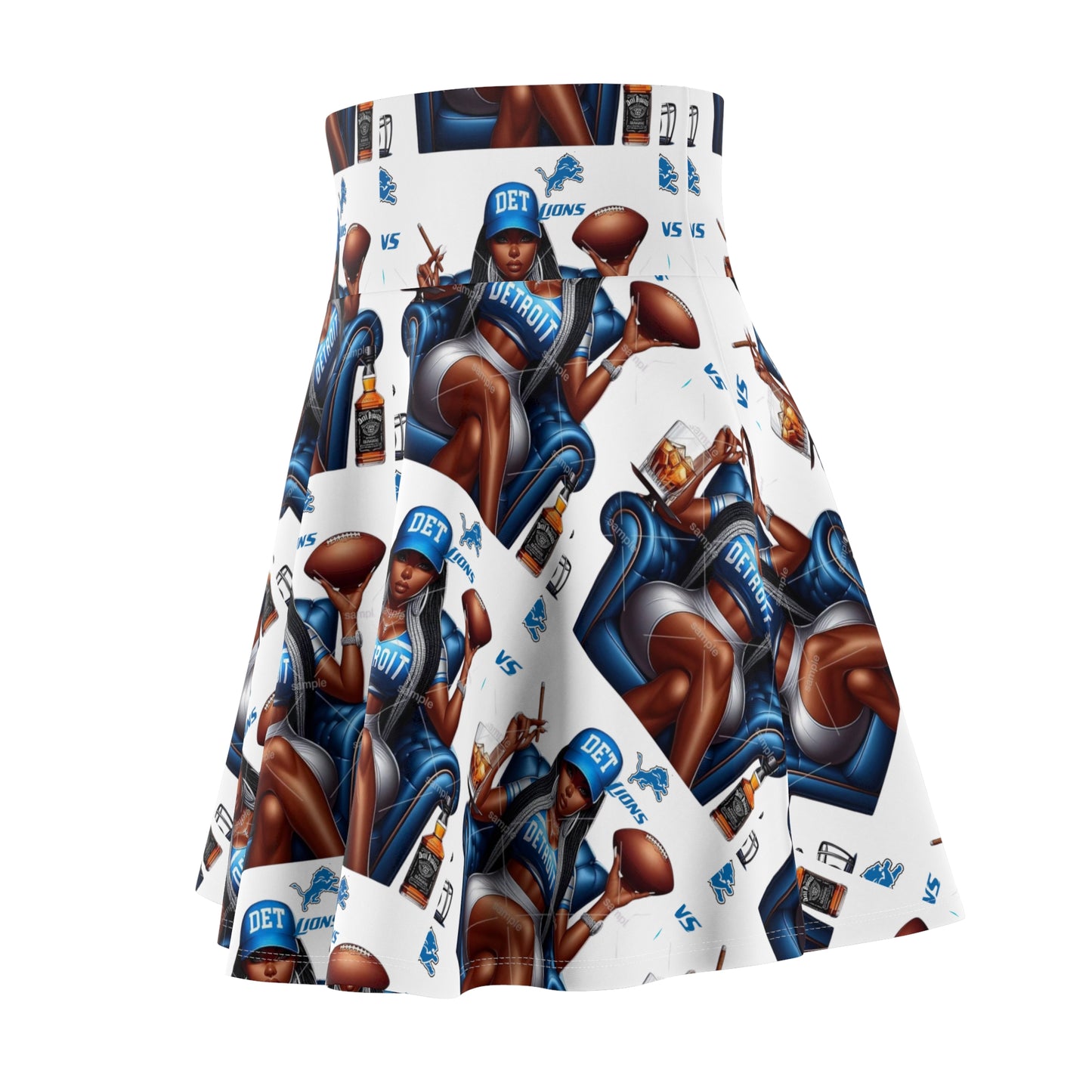 Detroit Sports Fan Women's Skater Skirt, Game Day Outfit, Skater Skirt for Women, Sports Apparel, Football Season Style