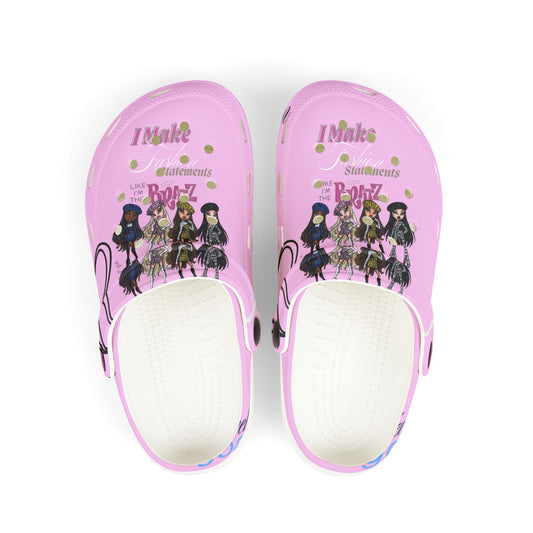 Kids Pink Anime Girl Crocs — “I Make Summertime Better” EVA Foam Sandals