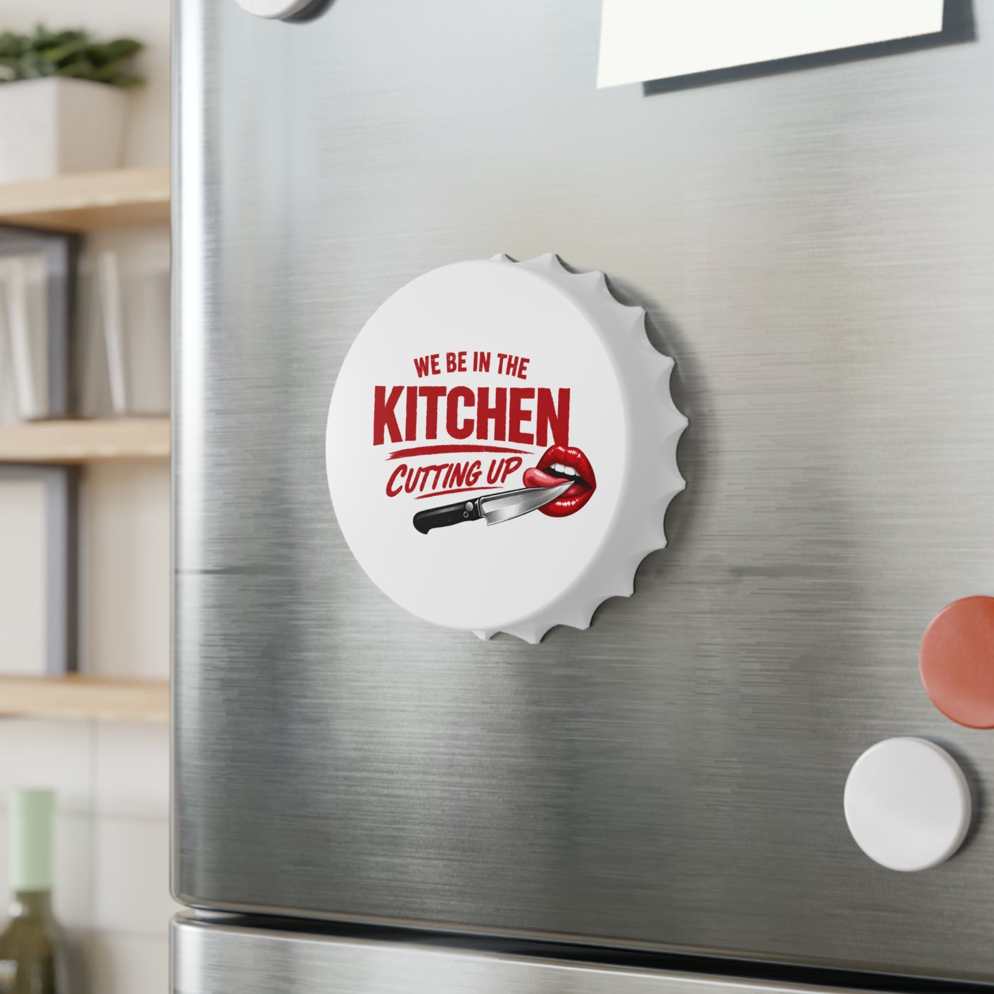 Kitchen Cutting Up Bottle Opener – Funny Chef Lip & Knife Bar Tool