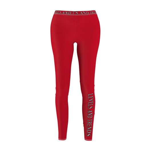 Red Levels and Trends Leggings — All-Over Printed Casual Women's Leggings