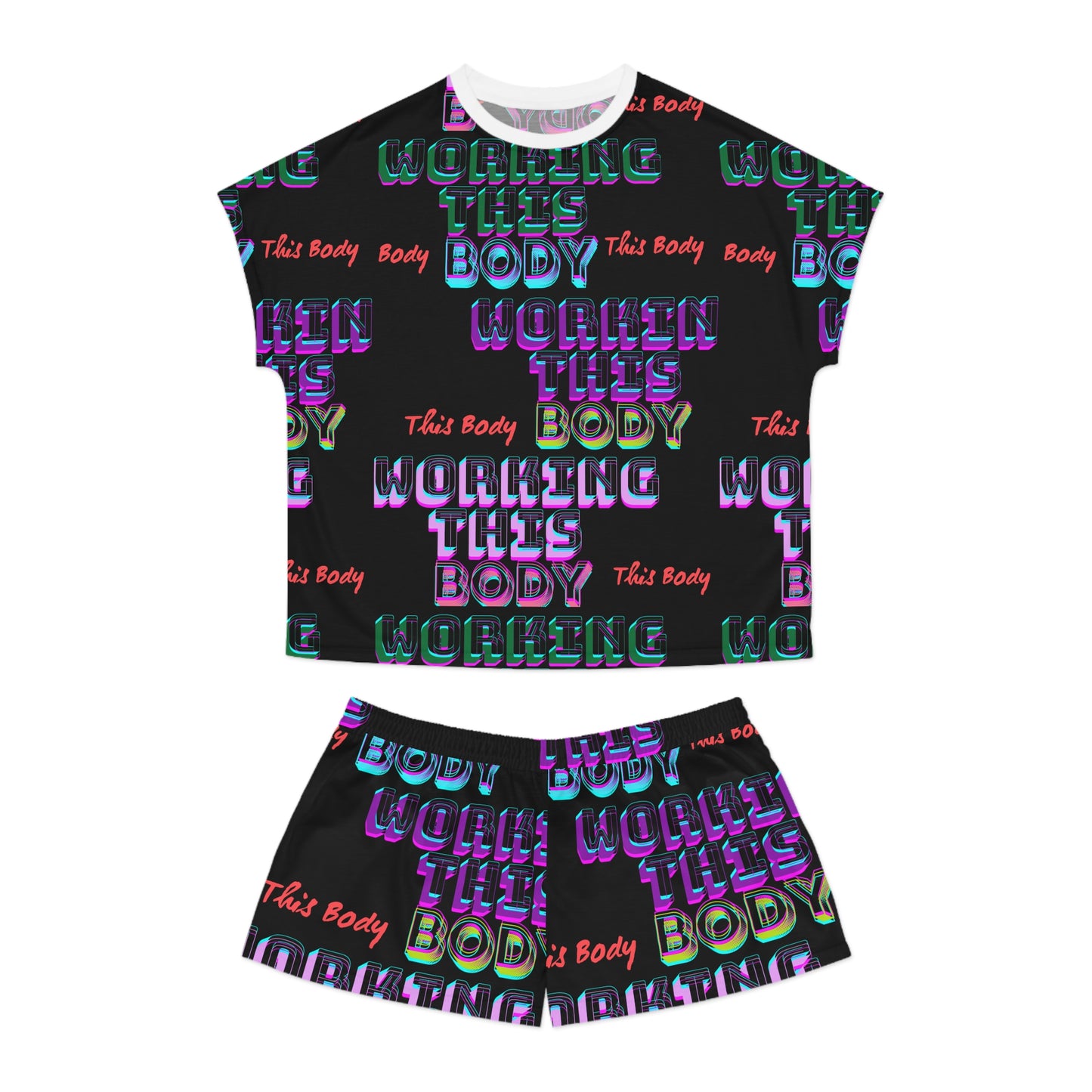 Vibrant Women's Short Pajama Set, Lounge Wear, Sleepwear, Gift for Her, Home Comfort, Pajama Party, Relaxation Essentials