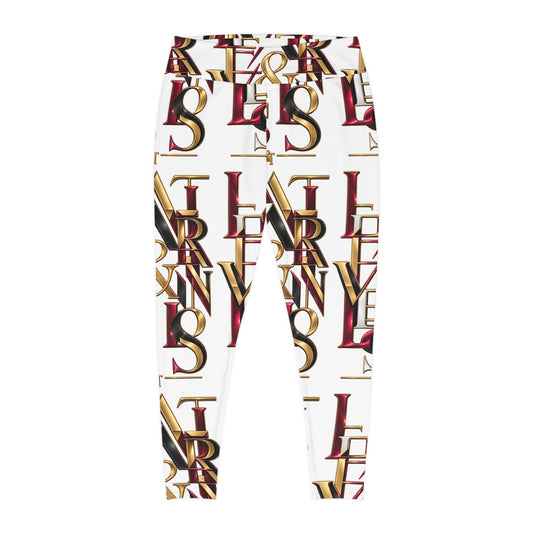 L&T’s Plus Size Leggings — Luxe Gold & Burgundy Letter Pattern Leggings
