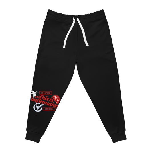 Athletic Joggers — Red Retro Cycling Club Graphic Sweatpants