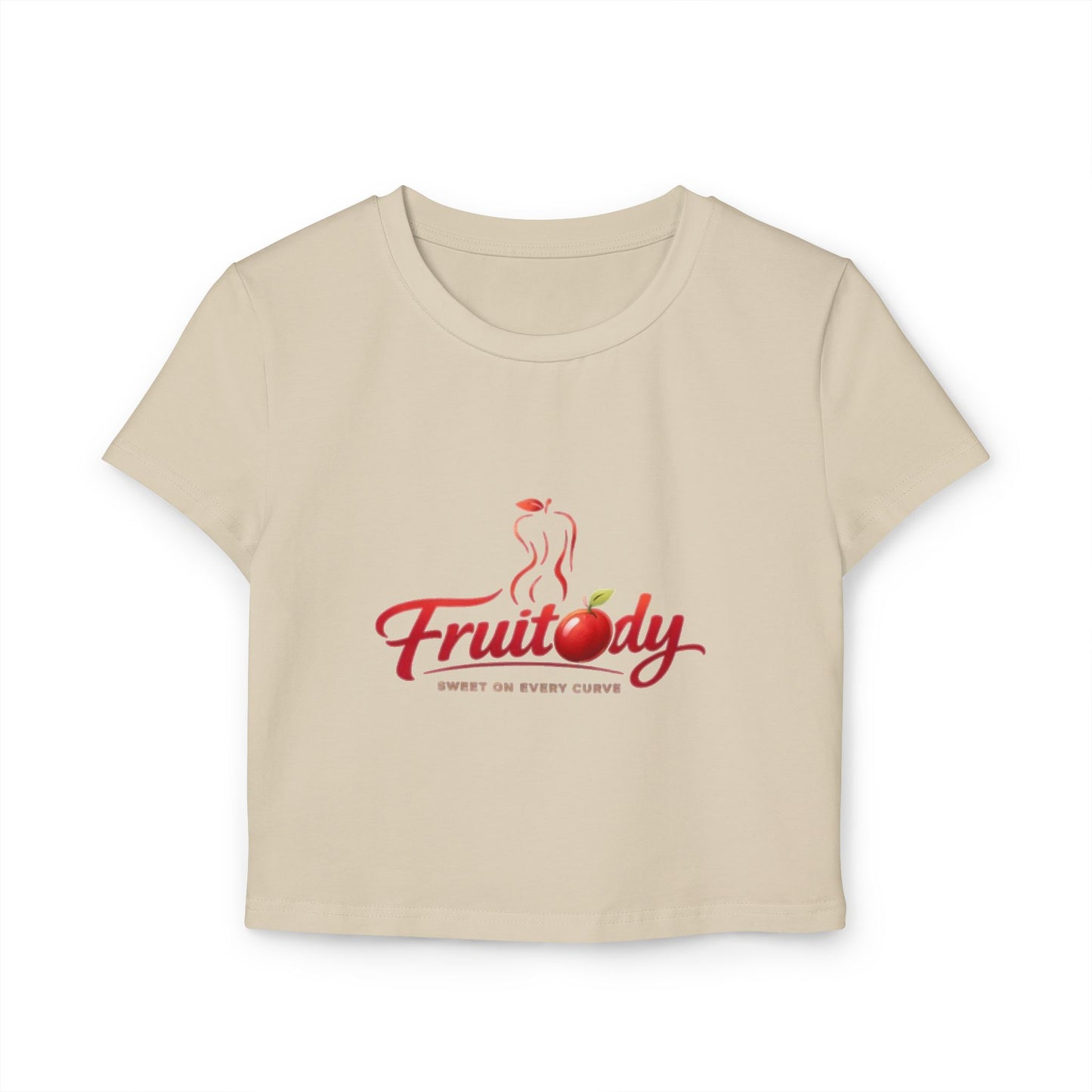 Fruitody Women's Crop Tee — Apple  Fruit Logo Casual Summer Top