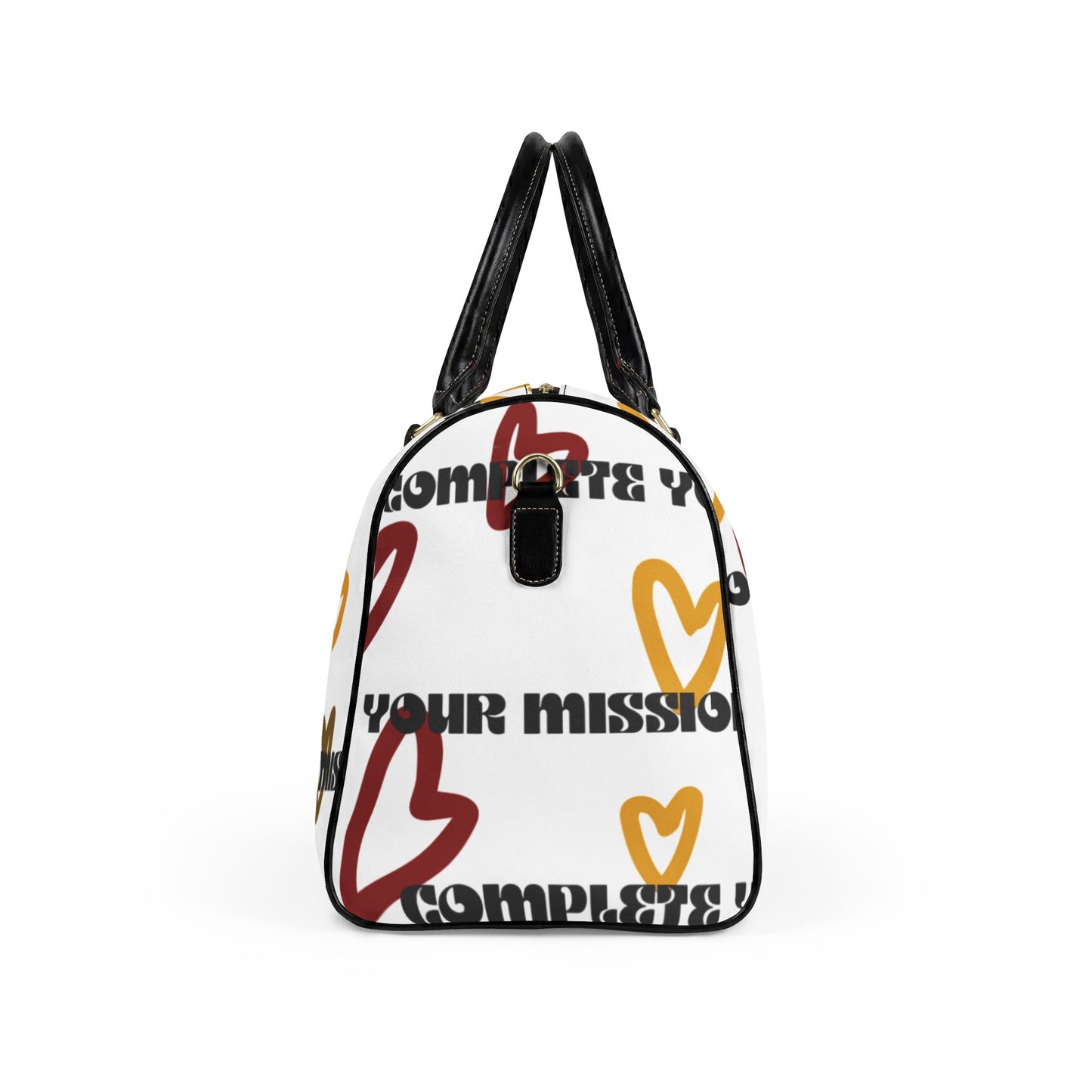 Leather Travel Bag — "COMPLETE YOUR MISSION -Graphic Weekender for Baddies