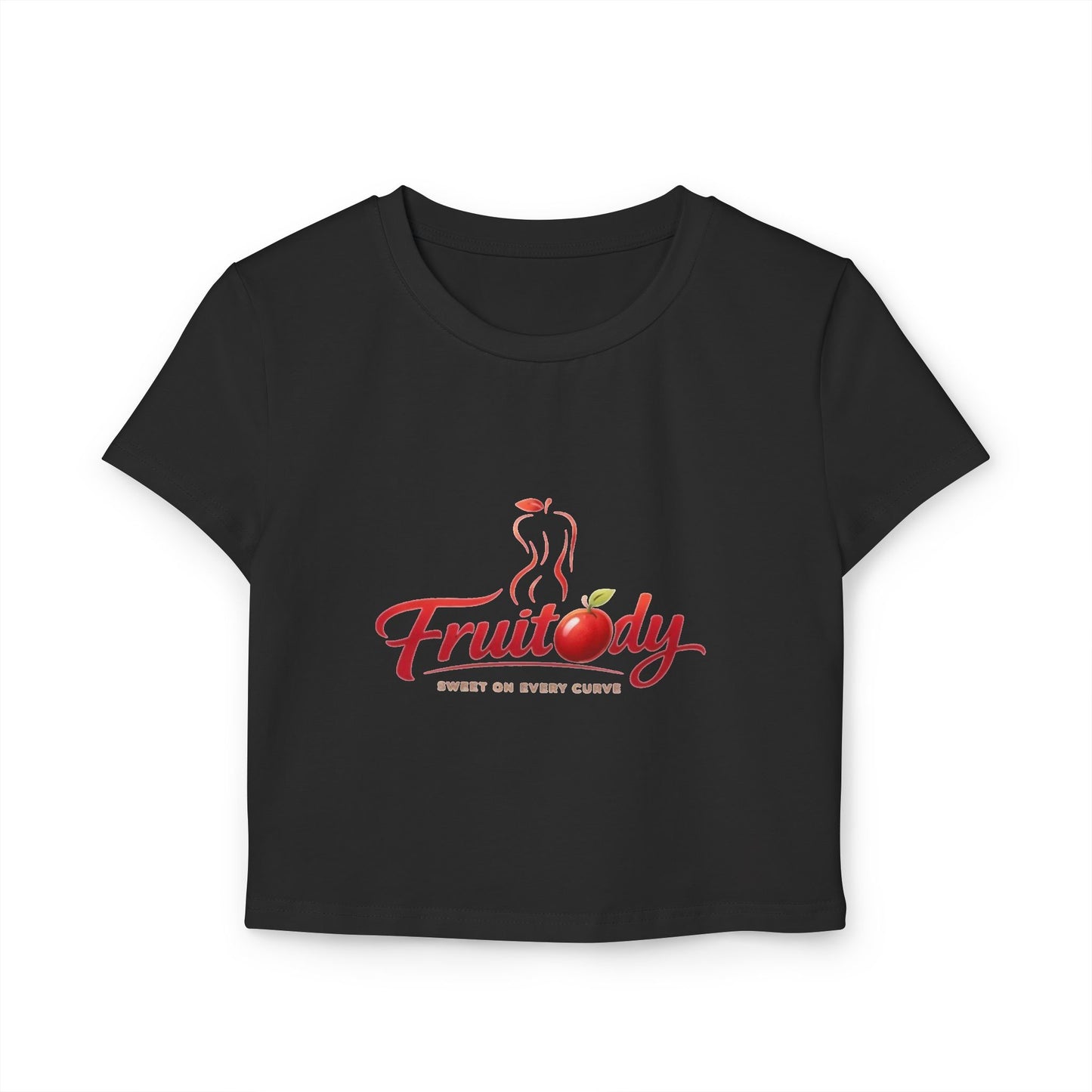 Fruitody Women's Crop Tee — Apple  Fruit Logo Casual Summer Top