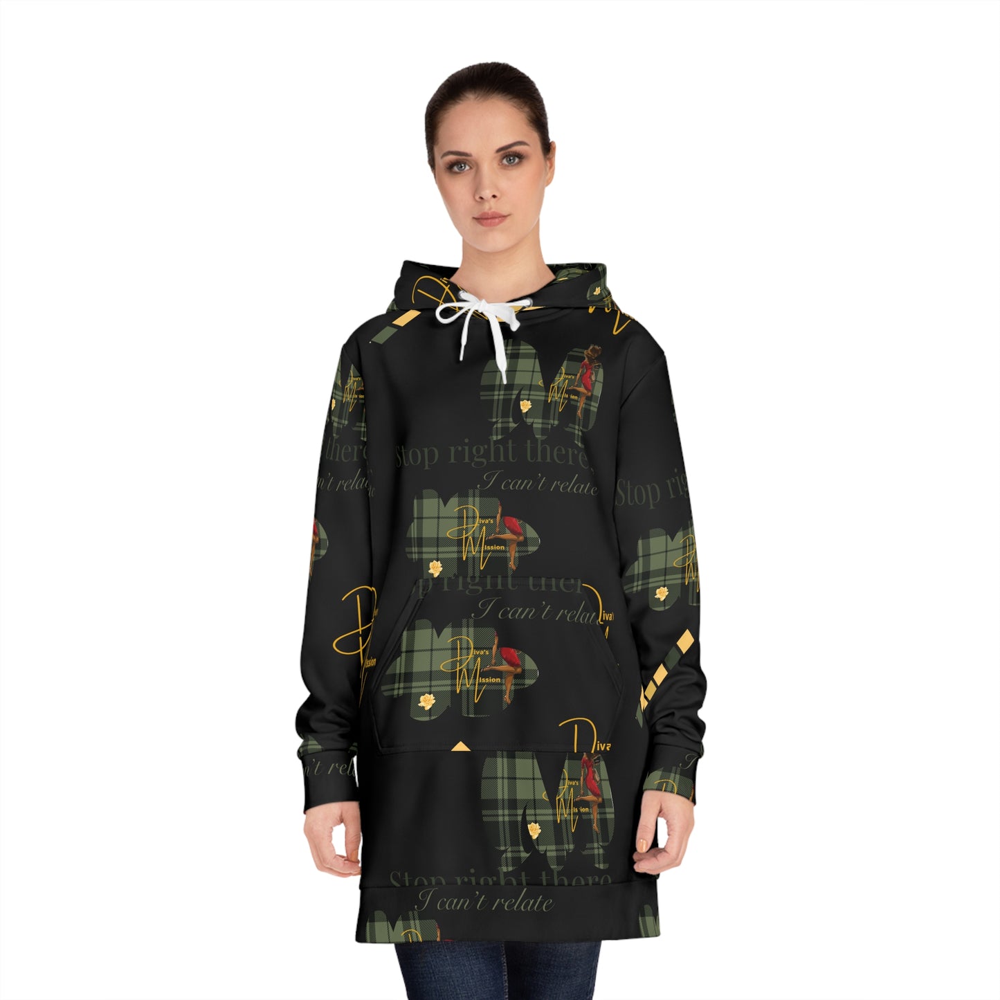 Diva’s Mission  Women's Hoodie Dress, Cozy Casual Wear, Perfect for Fall/Winter, Trendy Everyday Style, Holiday Gift, Fashion Statement