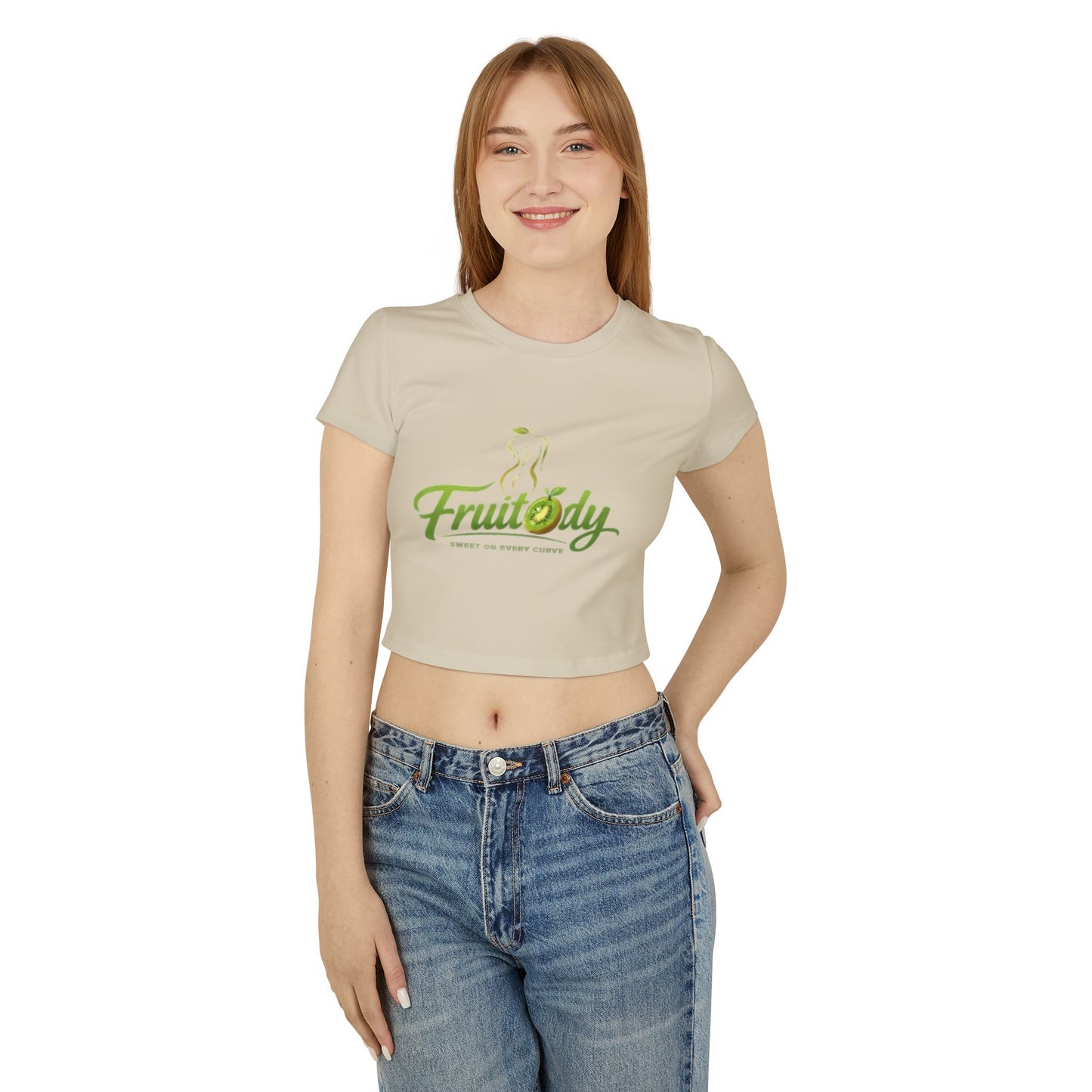 Fruitody Women's Crop Tee — kiwi Fruit Logo Casual Summer Top