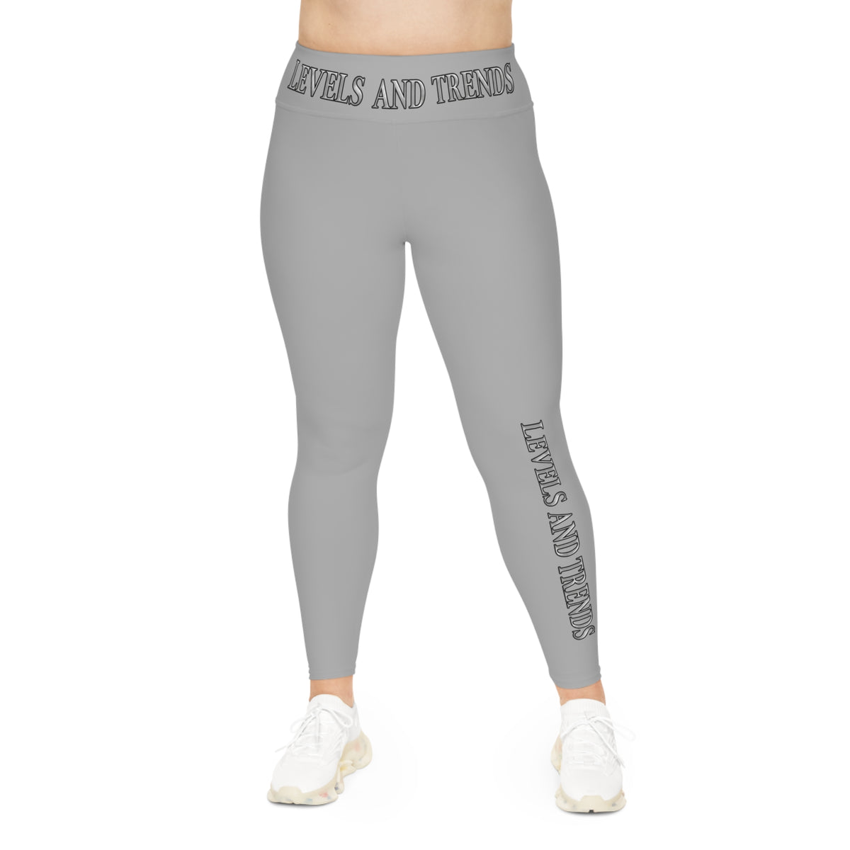 Plus Size Leggings - gray  'Levels and Trends' All-Over Print