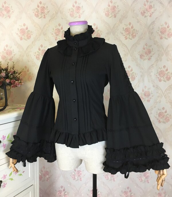 Gothic Vintage Lolita Dress with Lace Blouse and Sleeves