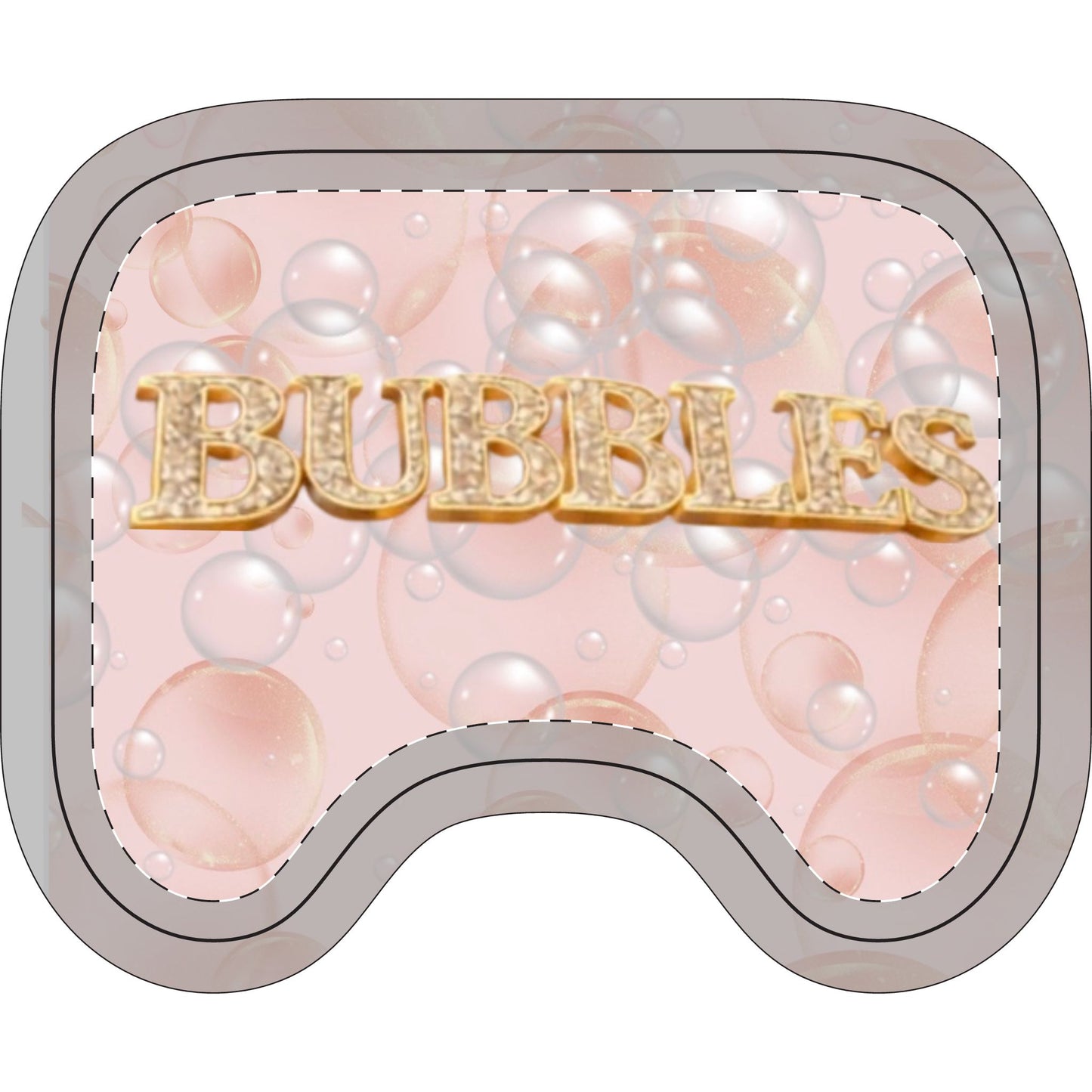 Toilet Three-Piece Set - 'Bubbles' Pink Bubble Bath Bathroom Rug & Lid Cover