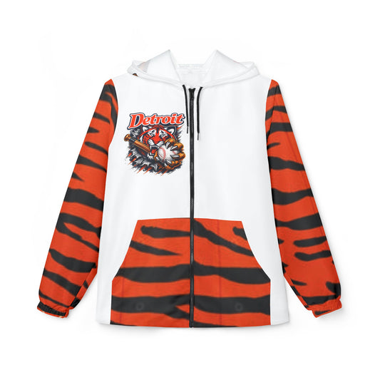Detroit T Stripe Windbreaker Jacket - Baseball Team Hoodie