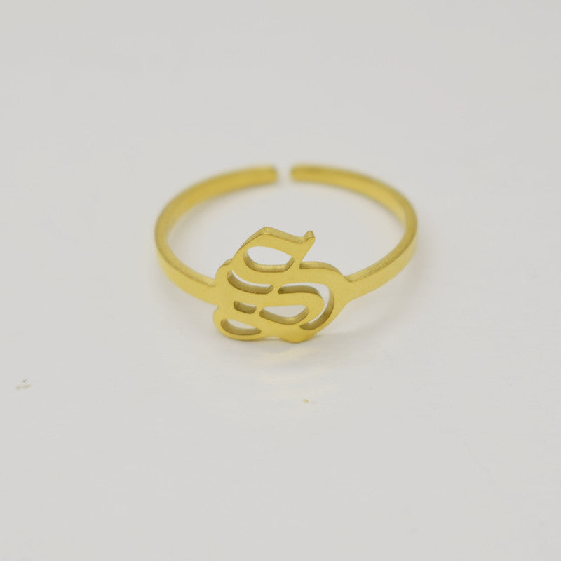 Vintage English Alphabet Ring in 18K Vacuum Plating