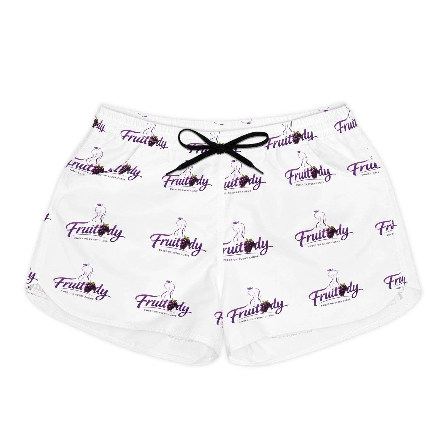 Fruitody grapes-Women's Casual Shorts — White All-Over Print
