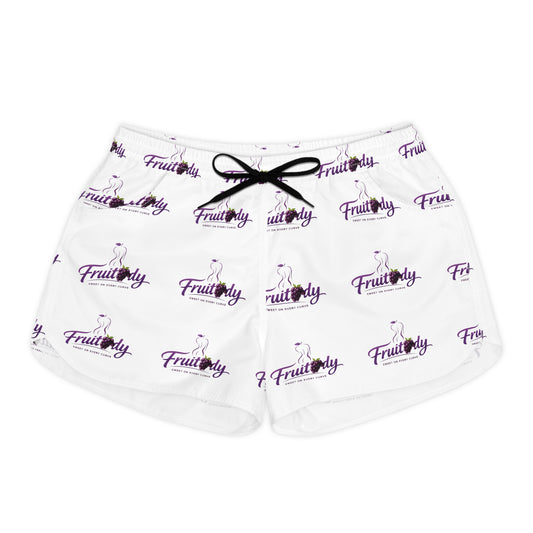 Fruitody grapes-Women's Casual Shorts — White All-Over Print