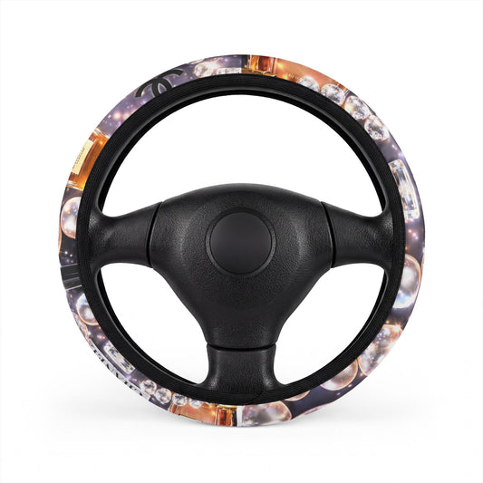 Chanel-Steering Wheel Cover — Glam Diamond & Perfume Pattern