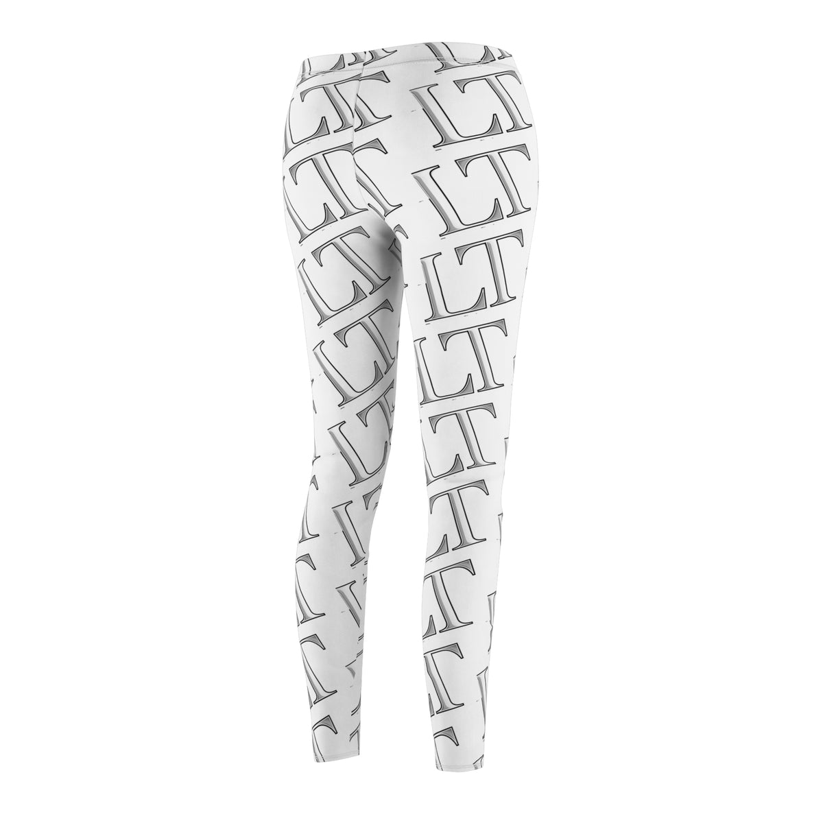LT Monogram Pattern Leggings — All-Over Printed Casual Women's Leggings
