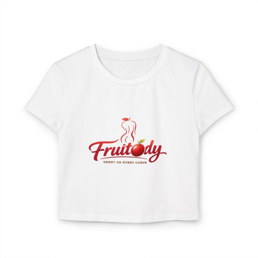 Fruitody Women's Crop Tee — Apple  Fruit Logo Casual Summer Top