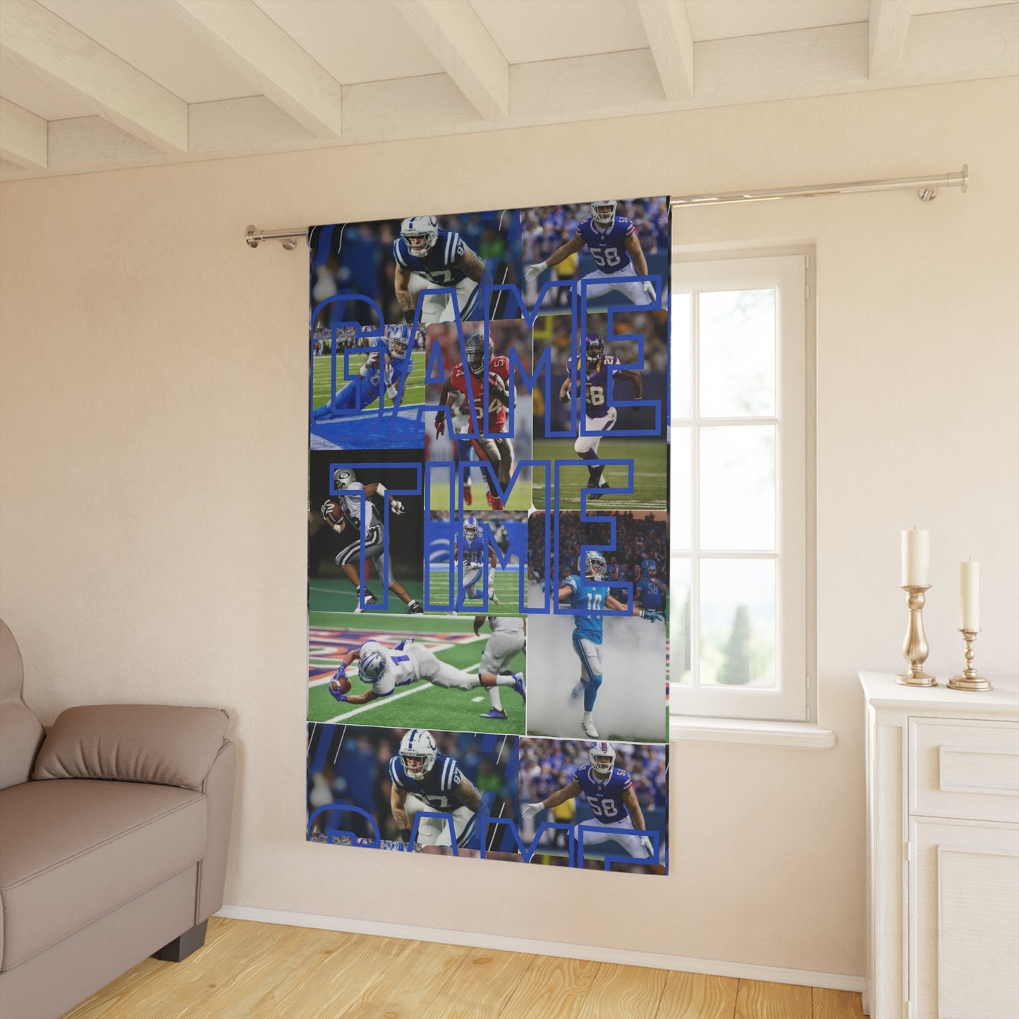 Football-Window Curtains (1 Piece)
