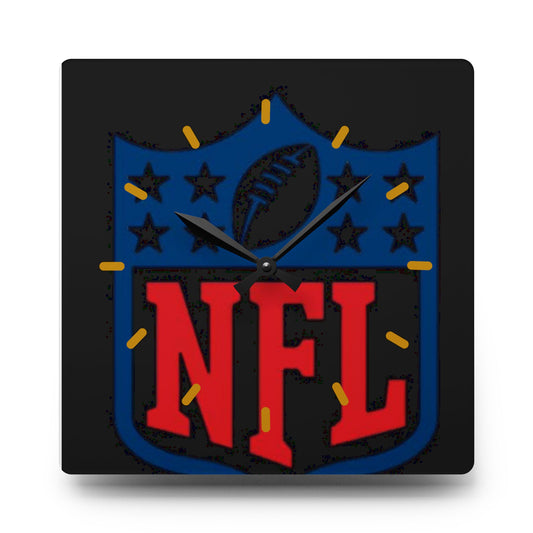 NFL Acrylic Wall Clock, Sports Decor, Game Day Gift, Home Office Decor, Football Fan Wall Art, Unique NFL Merch