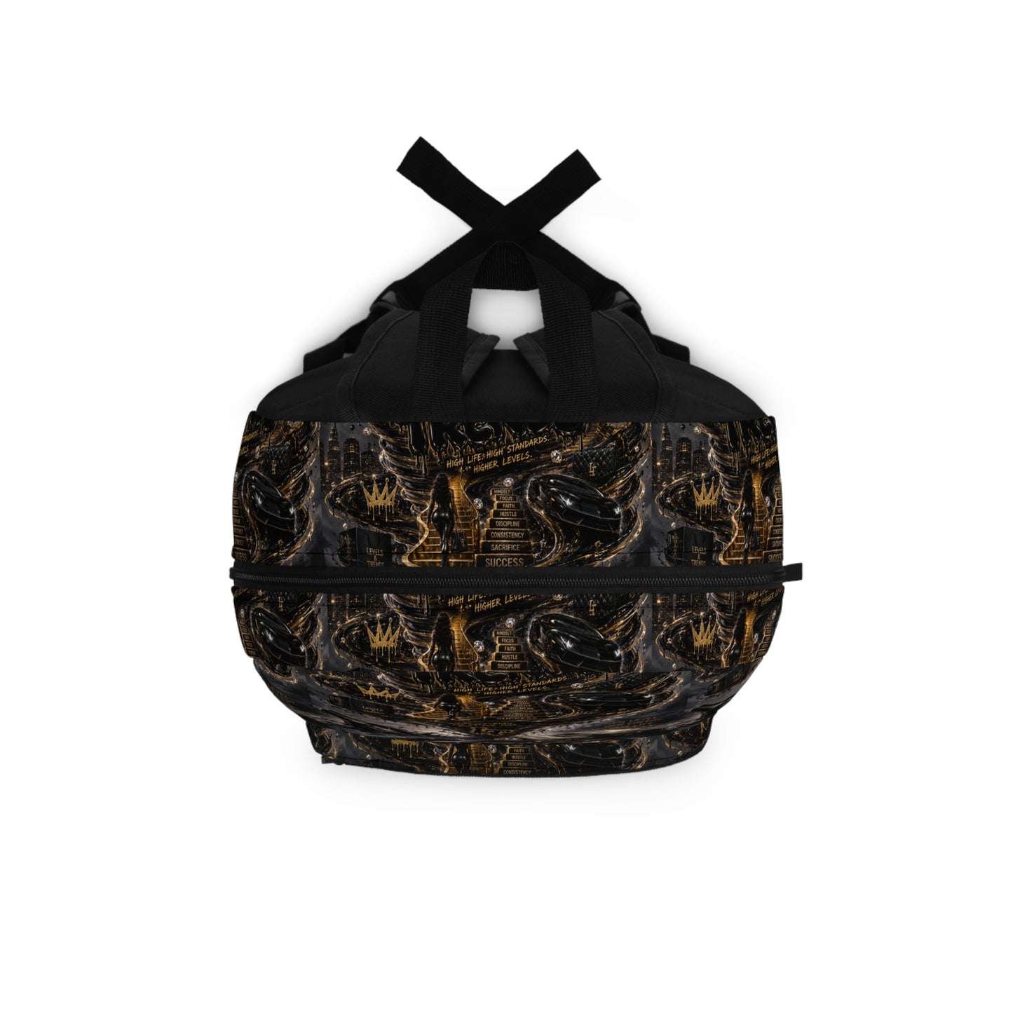 Levels and Trends  Pattern Backpack — Dark Grunge Daypack for Teens & Alternative Style