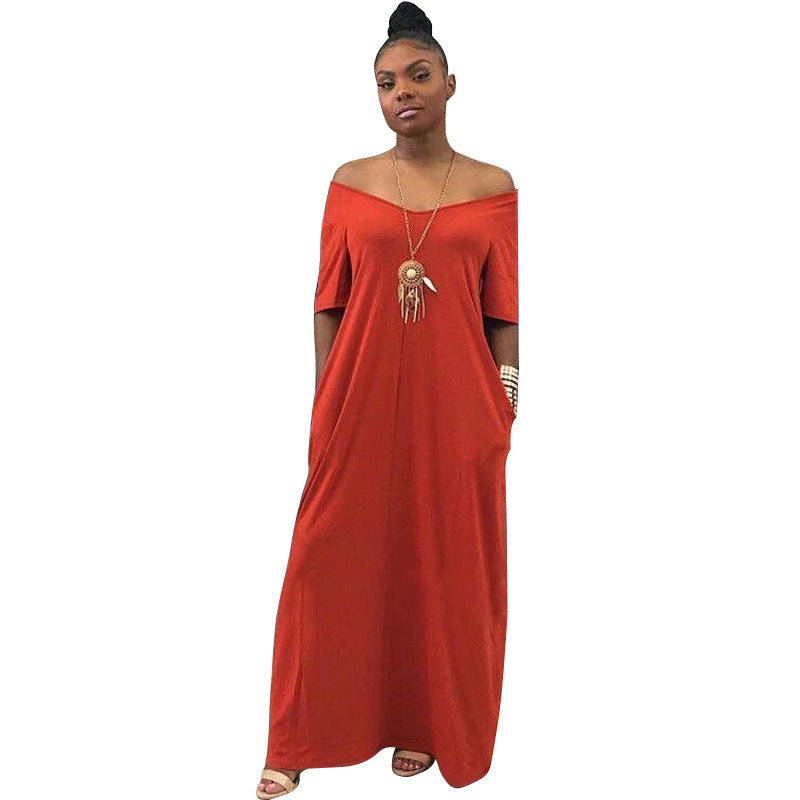 Casual Short Sleeve Pocket Dress