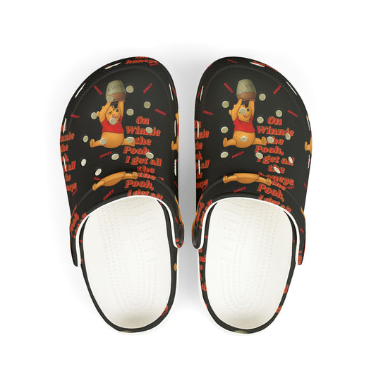 Kids crocs — Cute Winnie-the-Pooh All-Over Print Slip-Ons