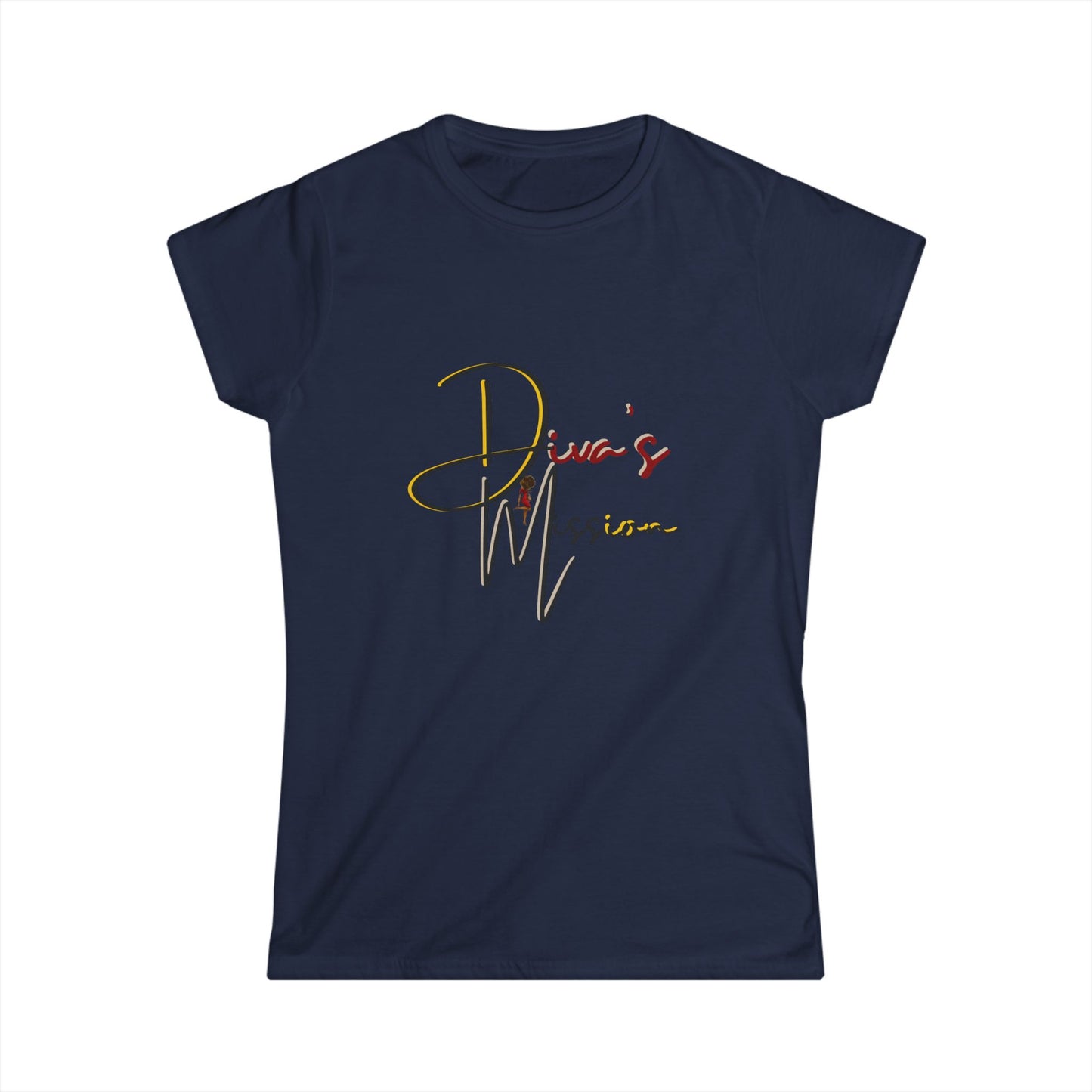 Yellow Women's Tee - 'Diva's Mission' Script Logo Graphic