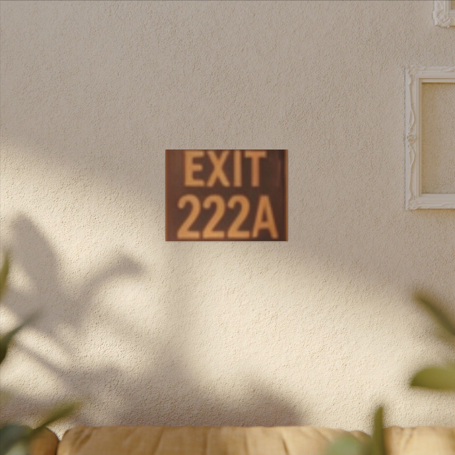 Exit 222A Matte Canvas Wall Art — Vintage Neon Sign Photo
