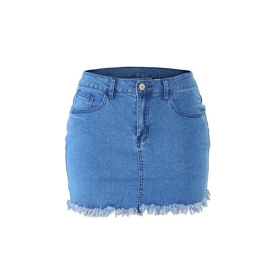 Retro Tassel Denim Skirt for Women
