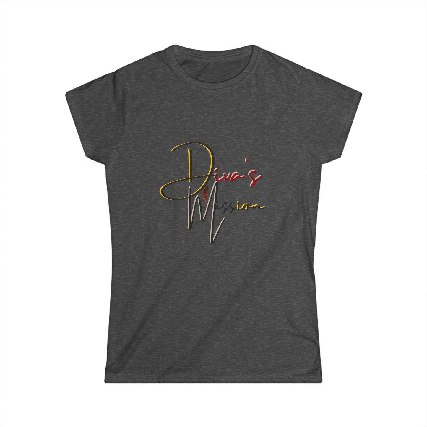 Yellow Women's Tee - 'Diva's Mission' Script Logo Graphic