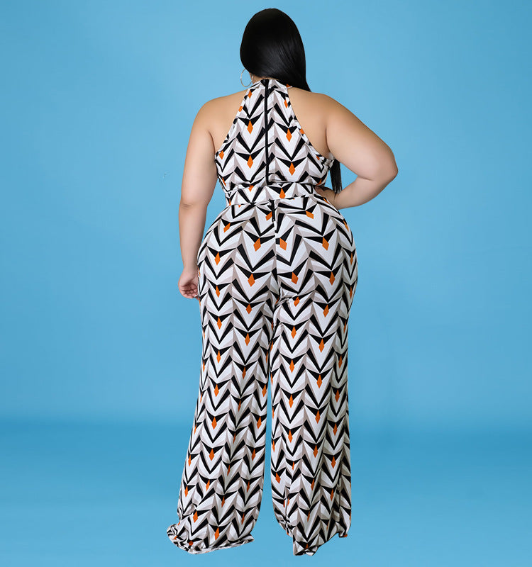 Plus Size Women's 5XL Summer Halter Jumpsuit