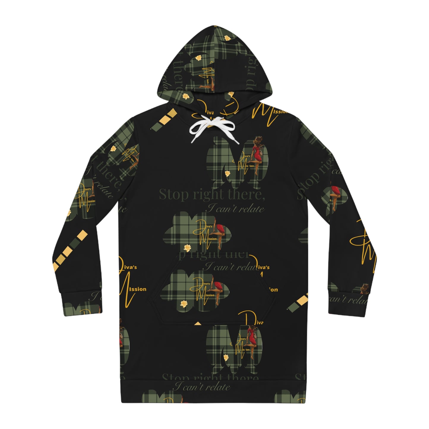 Diva’s Mission  Women's Hoodie Dress, Cozy Casual Wear, Perfect for Fall/Winter, Trendy Everyday Style, Holiday Gift, Fashion Statement