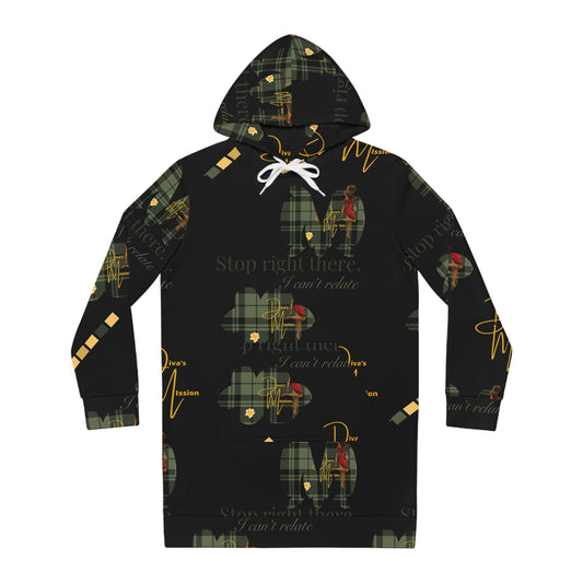 Diva’s Mission  Women's Hoodie Dress, Cozy Casual Wear, Perfect for Fall/Winter, Trendy Everyday Style, Holiday Gift, Fashion Statement
