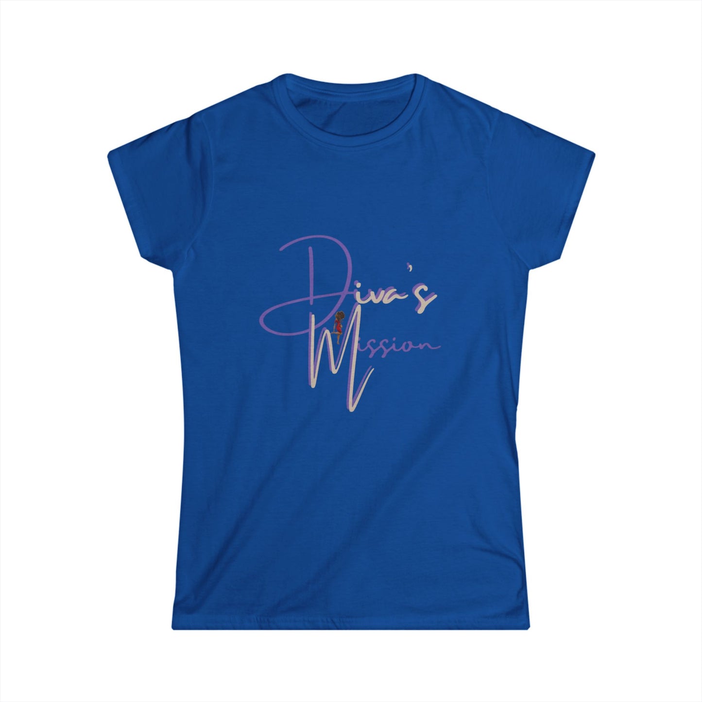 Purple Women's Tee - 'Diva's Mission' Script Logo Graphic