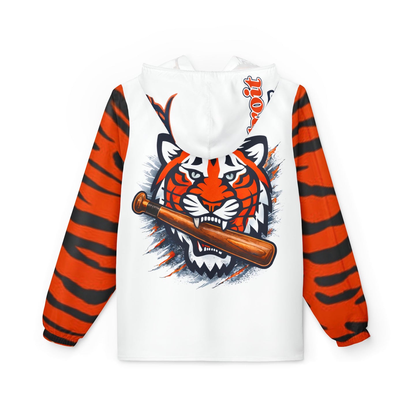 Detroit T Stripe Windbreaker Jacket - Baseball Team Hoodie