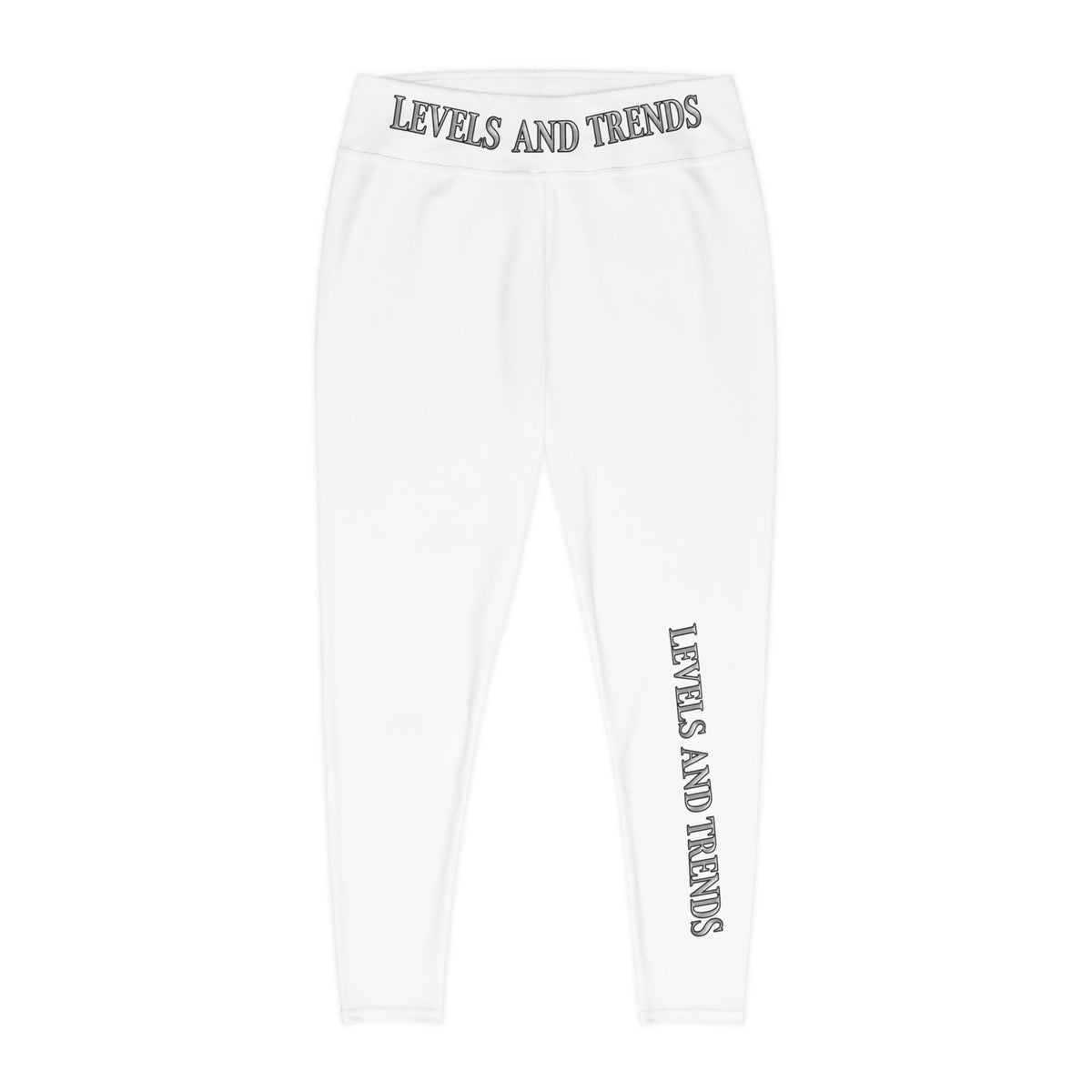 Plus Size Leggings —white  'Levels and Trends' All-Over Print