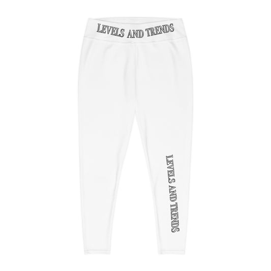 Plus Size Leggings —white  'Levels and Trends' All-Over Print