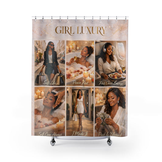 Girl Luxury Shower Curtain — Glam Lifestyle Bathroom Decor