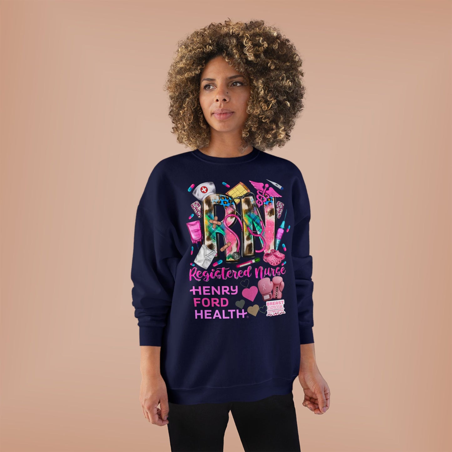 RN Nurse breast cancer Crewneck Sweatshirt | Eco-Friendly Gift for Healthcare Workers, Perfect for Nurse Appreciation, Mother's Day, Birthdays, [...]