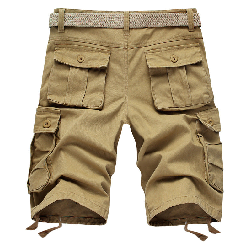 Men's Cotton Cargo Shorts with Pockets - Plus Size