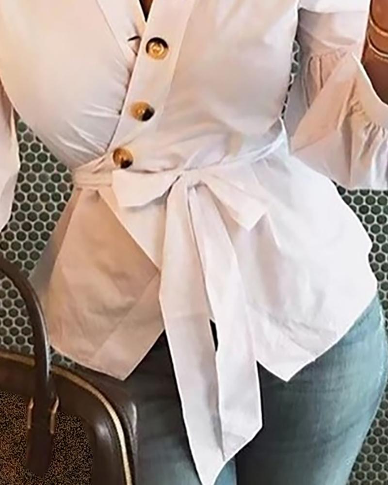 Autumn Lantern Sleeve Blouse for Women