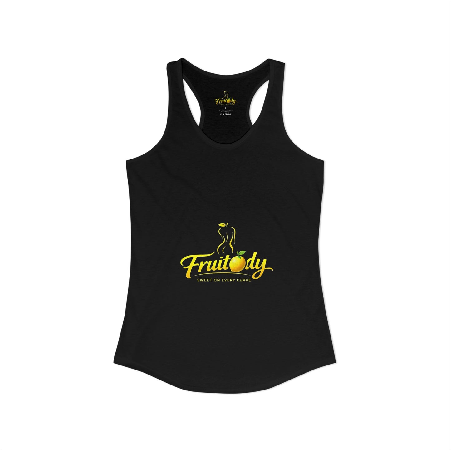Black Women's Fruitody lemon Racerback Tank