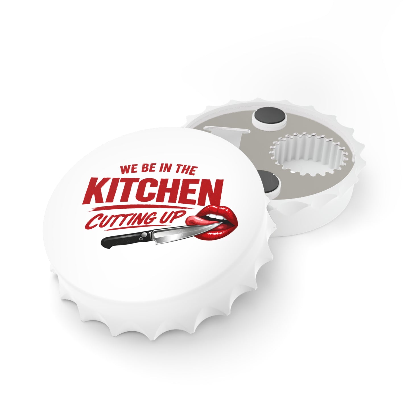 Kitchen Cutting Up Bottle Opener – Funny Chef Lip & Knife Bar Tool