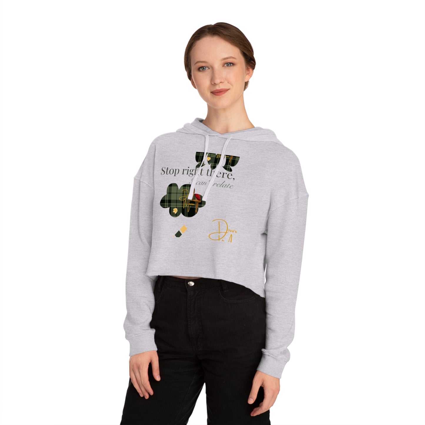 Diva’s Mission-Women’s Cropped Hooded Sweatshirt