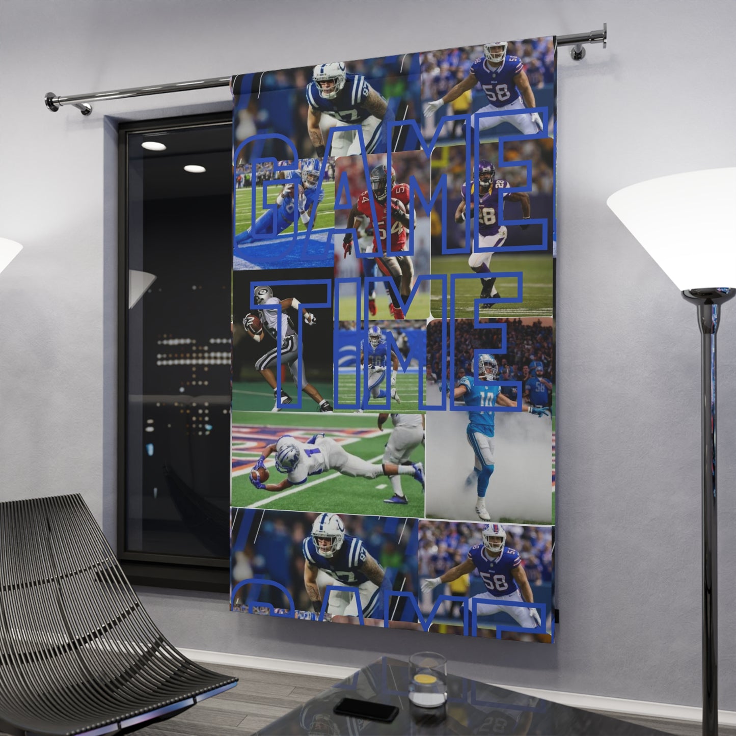 Football-Window Curtains (1 Piece)